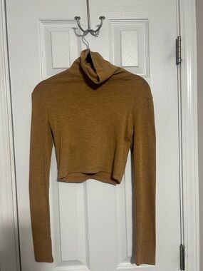 Altar'd State Cropped Turtleneck Sweater - Camel Brown